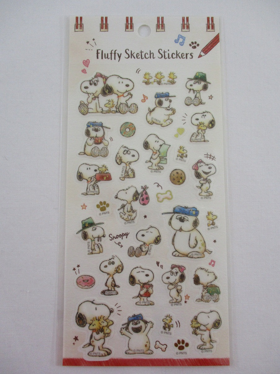 Cute Kawaii Kamio Peanuts Snoopy Sketch Sticker Sheet - for Journal Pl –  Alwayz Kawaii